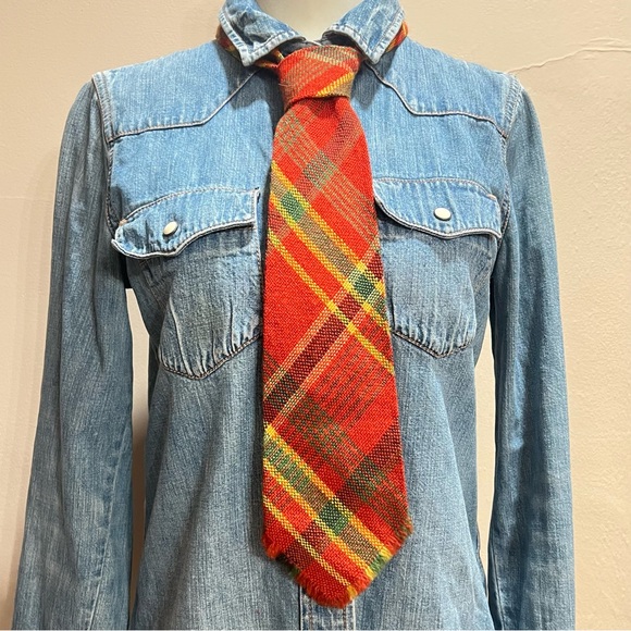 Vintage 1970s McCrossen Handwoven Wool Rayon Tie Acoma Colors Santa Fe EUC Rare